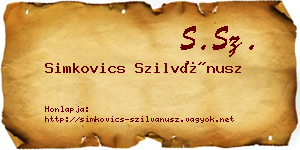 Simkovics Szilvánusz névjegykártya